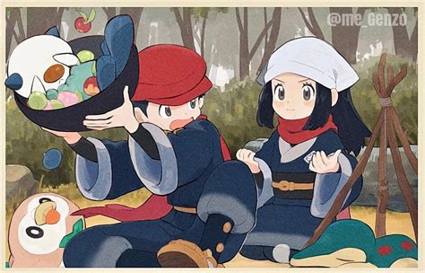 Rowlet Akari Oshawott Cyndaquil And Rei Pokemon And 2 More Drawn