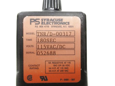 Ps Syracuse Electronic Tnrd 00317 115vacdc 9a Nsmp Ebay