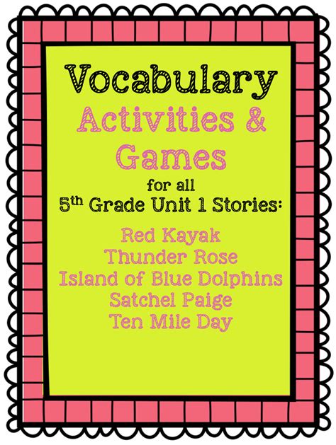 Fifth Grade Is Fab 5th Grade Reading Street Vocabulary Resources
