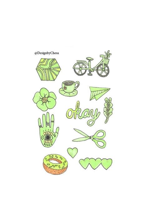 Koleski Terbaru Aesthetic Green Sticker Pack Aneka Stiker Keren