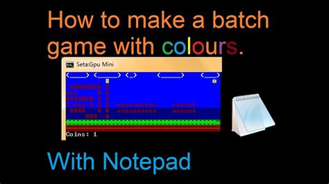 Batch Tutorial How To Make A Pure Batch Game With Colours Youtube