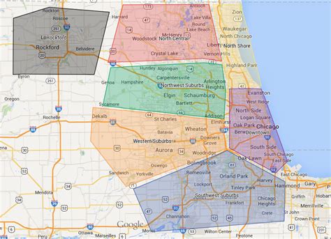 Map Of Western Suburbs Of Chicago Chicago Zip Code Map
