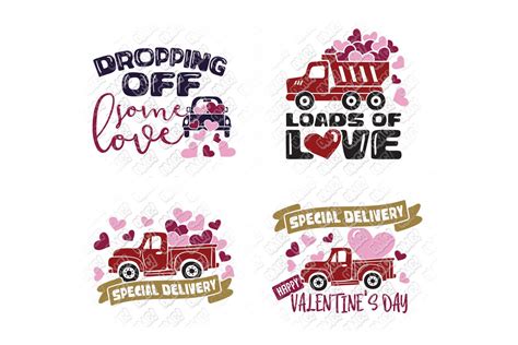Valentine Truck SVG in SVG/DXF/EPS/JPG/PNG • OhMyCuttables