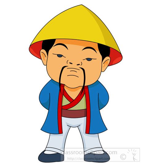 Ancient China Clipart Man In Treditional Costume Standing Ancient
