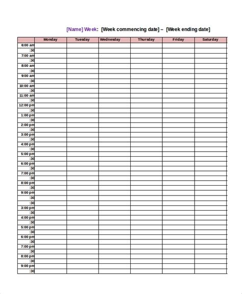 Class Timetable Template Free Printable Templates