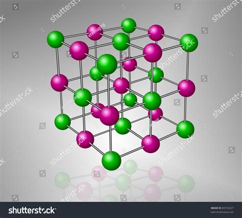 Crystalline Structure Model Sodium Chloride Molecule Stock Illustration