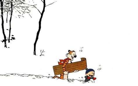 Calvin And Hobbes Winter Wallpaper Awesome Cartoons Winter Snow Happy