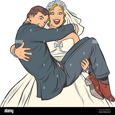 Man Carries Wife Stock Vector Images Alamy