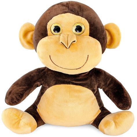 Super Soft Plush Big Glitter Eye Monkey Stuffed Animal Toy 14 Inch