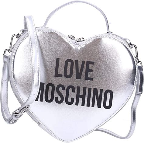 Love Moschino Heart Shape Crossbody Bag In Silver Uk Shoes