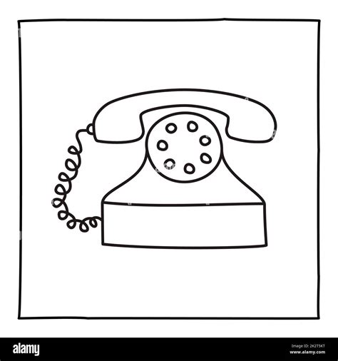 Doodle Phone Icon Hand Drawn With Thin Line Stock Photo Alamy