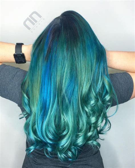 Teal Hair With Blue Highlights Dyed Hair Pastel Hair Color Pastel
