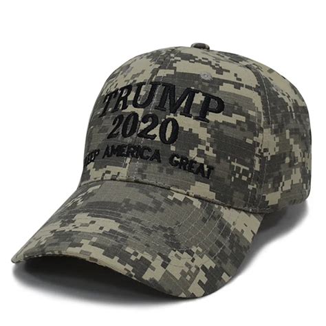 New Cotton Trump 2020 Keep America Great Camouflage Baseball Cap Outdoor Embroidery Camo Dad Hat