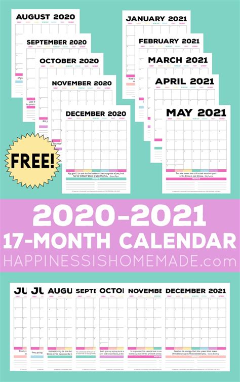 printable monthly calendar happiness