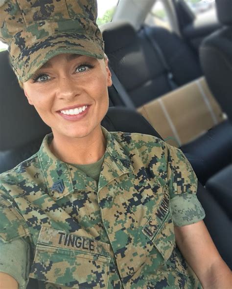 image may contain 1 person sitting military women female marines army women