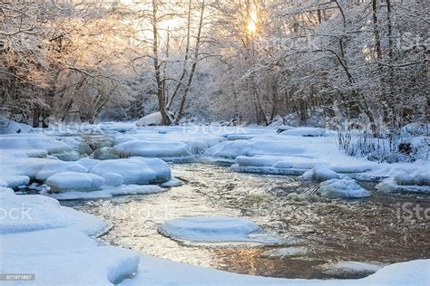 Flowing River In Winter Stock Photo Download Image Now Istock