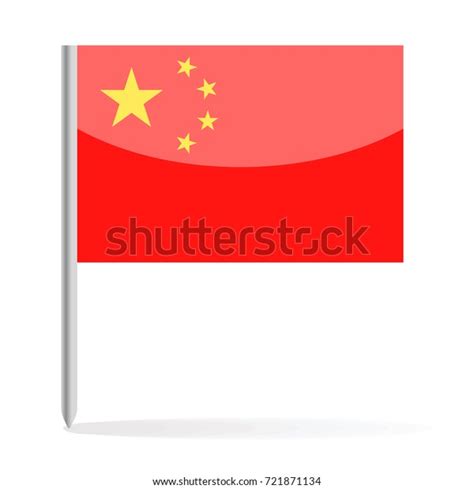 China Flag Pin Vector Icon Illustration Stock Vector Royalty Free