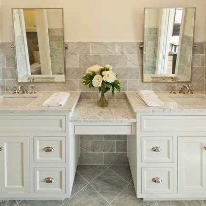 Not sure where to start in searching for a new bath vanity? Double Sink Vanity with make up area | Austin Bathroom ...