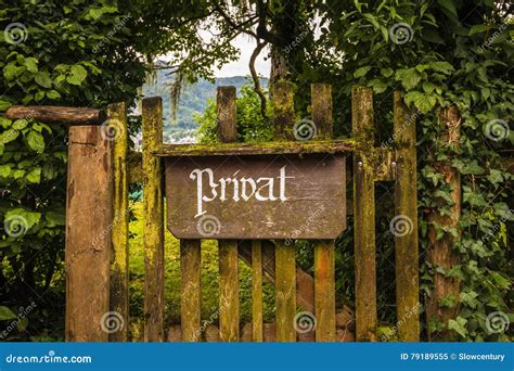 Vintage Private Sign On An Old Wooden Gate Stock Image Image Of Case