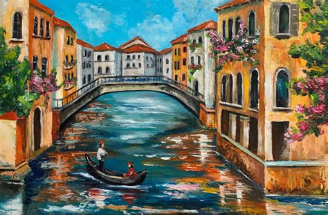 Venice Painting Italy Original Oil Painting Venice Canal Wall Etsy
