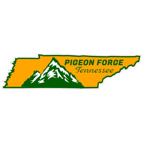 Pigeon Forge Tennessee State Shaped Sticker - U.S. Custom Stickers