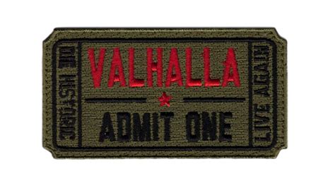 Velcro Witnessed Ticket To Valhalla Vikings Odin Patch Olive Drab
