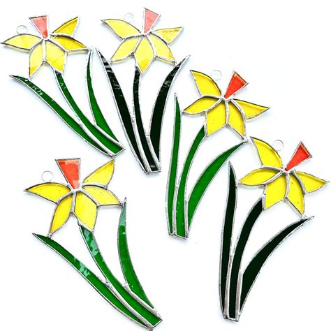 Stained Glass Daffodil Suncatcher Handmade Ha Folksy