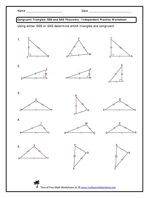 Triangle Congruence Worksheet With Answers Pdf Fill Out And Sign Online