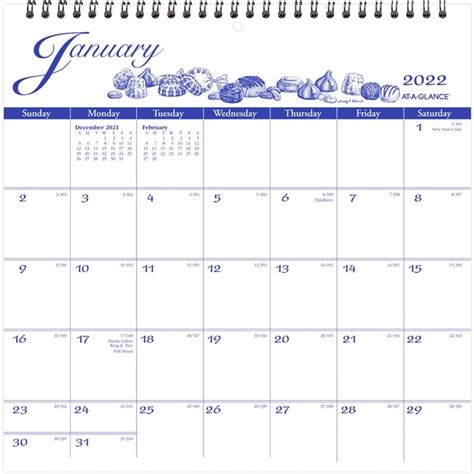 At A Glance Illustrators Edition Monthly Wall Calendar Julian Dates