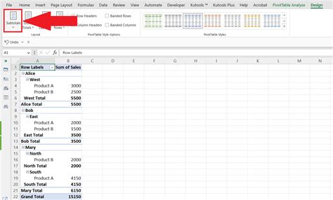 How To Remove Subtotals From A Pivot Table In Microsoft Excel