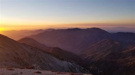 San Bernardino Mountains Lit Up At Sunset Summit Of Mount Baldy 10064