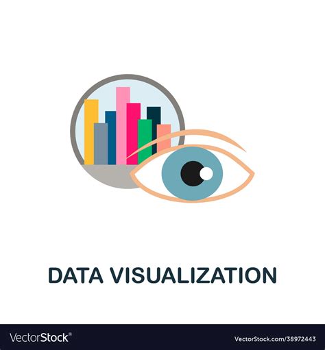 Data Visualization Icon Flat Sign Element From Vector Image