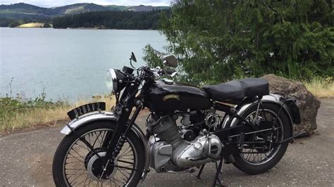 1951 Vincent Comet Motorcycle Riding Around Hagg Lake