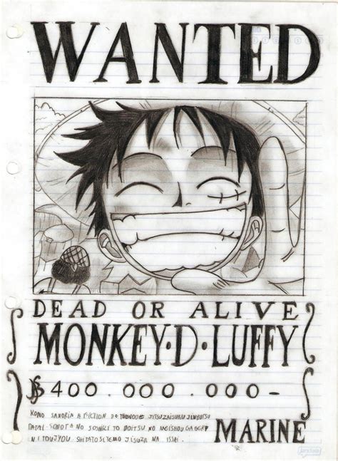 Luffy Wanted Poster By Uzumakikaila On Deviantart