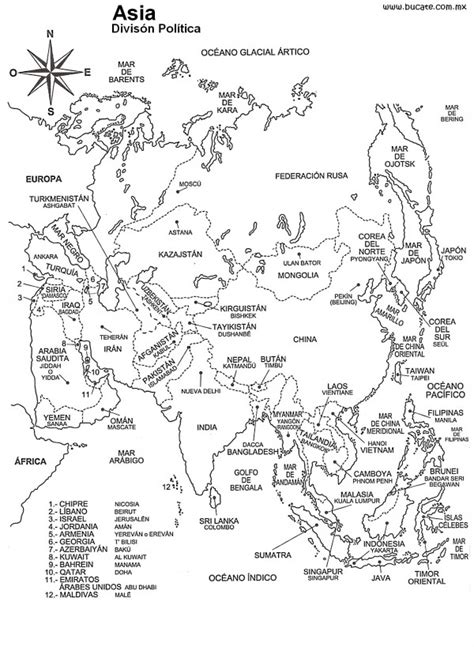 Arriba Foto Mapa Del Continente Asiatico Para Colorear Con Nombres My Xxx Hot Girl