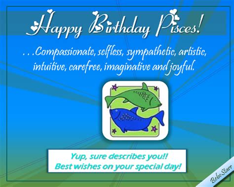 Happy Birthday Joyful Pisces Free Zodiac Ecards Greeting Cards 123