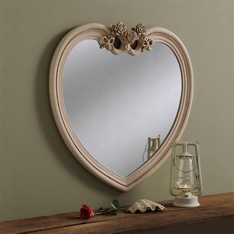 Antique French Style Heart Shaped Mirror Wall Mirrors