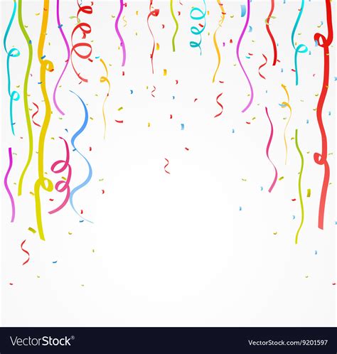 Colorful Celebration Ribbon With Confetti Vector Image