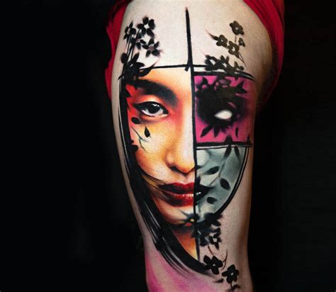 Girl Face Tattoo By Rich Harris Photo 30059