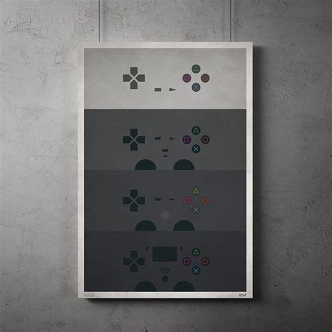 Sony Playstation Controller Minimalist Poster Etsy