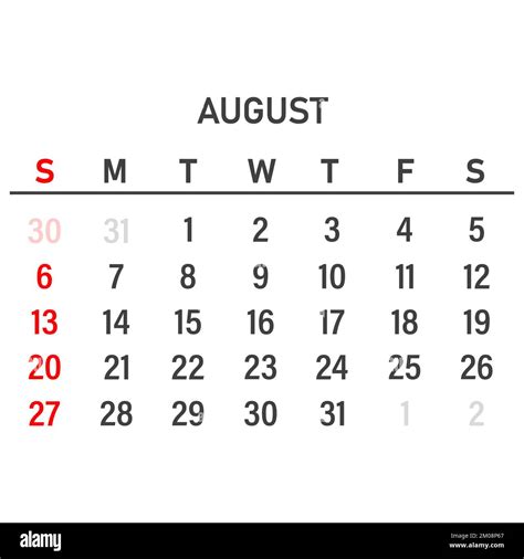August 2023 Calendar Template Layout For August 2023 Printable