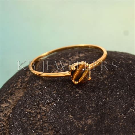 Solid K Gold Tiger Eye Gemstone Women Ring Handmade Ring Etsy
