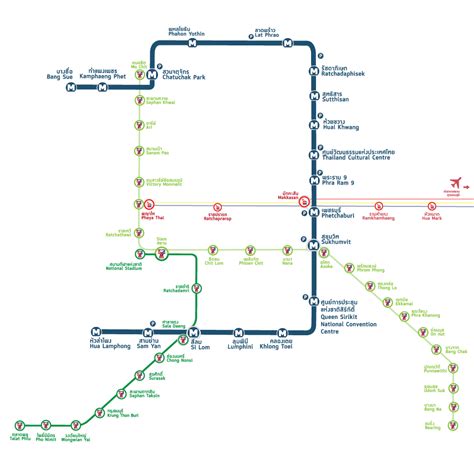 Mrt Bts Map Bangkok Thailand Property