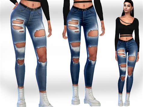 Female Ripped Jeans The Sims 4 Catalog
