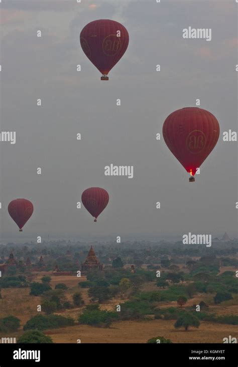 Balloons Over Bagan Myanmar Burma Stock Photo Alamy