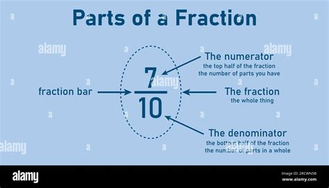 Partes Del Número De Fracción En Matemáticas Numerador Denominador Y