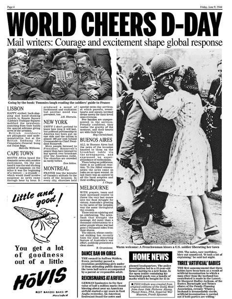 Daily Mail Front Pages From June 1944 Detail Days After D Day Hot