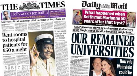 Newspaper Headlines Nhs Airbnb And Remainer Universities Bbc News