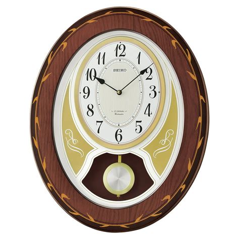 Seiko Melodies In Motion Musical Wall Clock With Swinging Pendulum