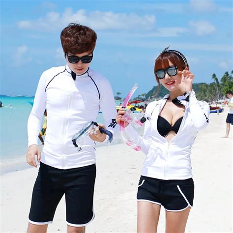 korean unisex swimsuit yoga long sleeved fission diving suit sun protective clothing zipper